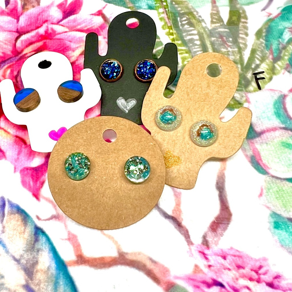 Sparkling Handmade Stud Earrings Sets